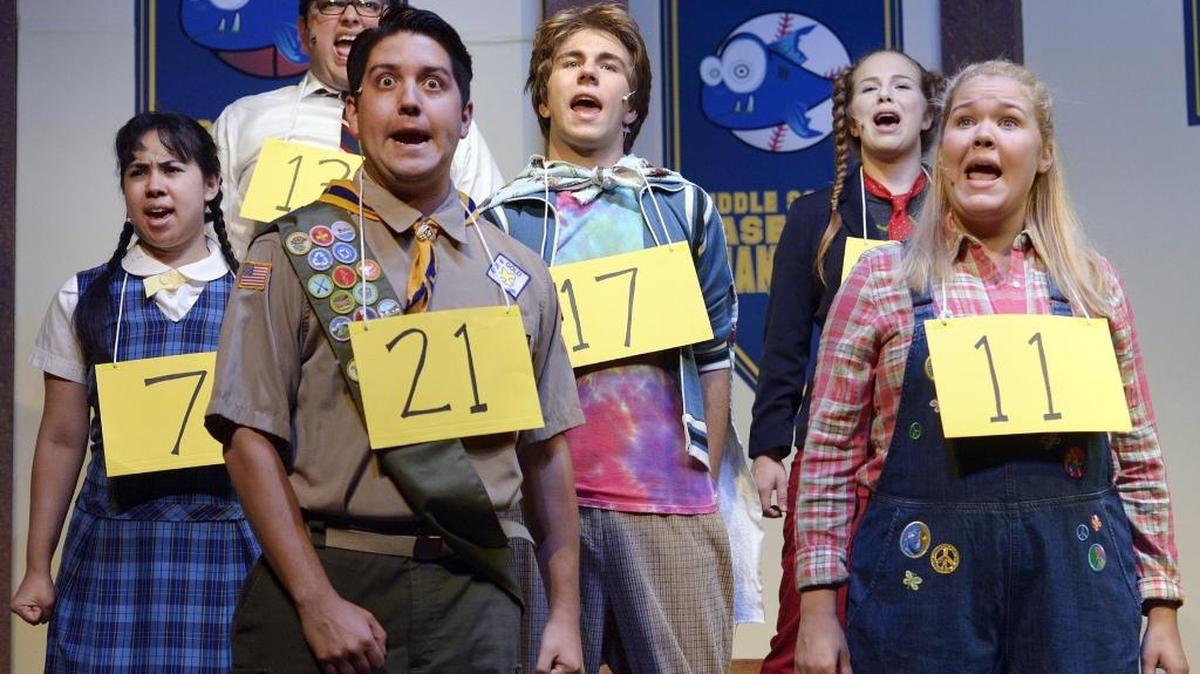 The StageWorks Fresno production of ‘The 25th Annual Putnam County Spelling Bee’ finishes its run Sunday, Sept. 18. For an online interview with Daniel Rodriguez, front left, and Taylor Abels, front right, go to www.fresnobeehive.com.