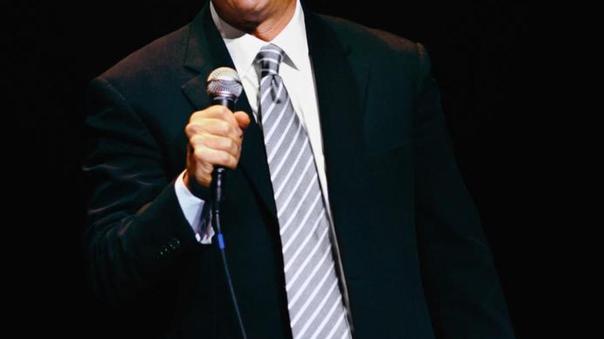 Comedian Jerry Seinfeld performs his stand-up routine at Saroyan Theatre.