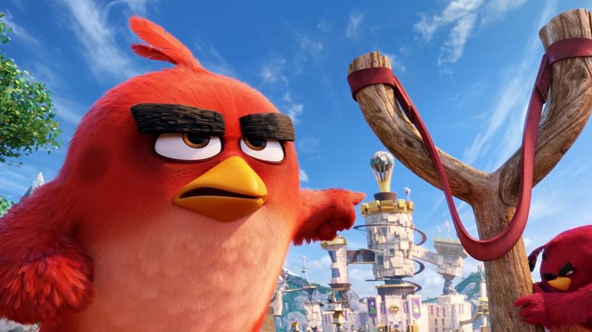 Red, voiced by Jason Sudeikis, in a scene from “The Angry Birds Movie.”