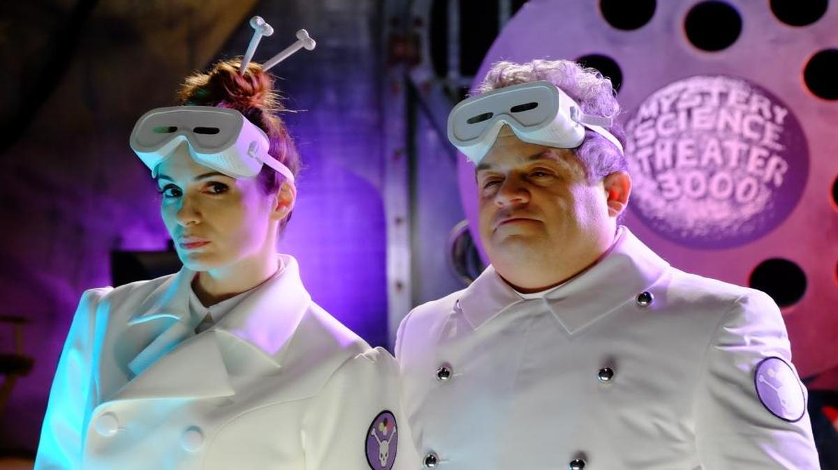 Felicia Day and Patton Oswalt star in the new episodes of “Mystery Science Theater 3000.”