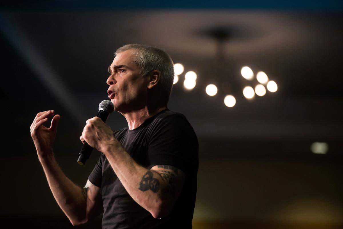 Musician and actor Henry Rollins delivers the keynote speech at the Cannabis Business Conference, in Vancouver, on Monday, June 25, 2018. The punk-rock icon spoken word artist is slated to perform Oct. 28 at the Visalia Fox Theatre.