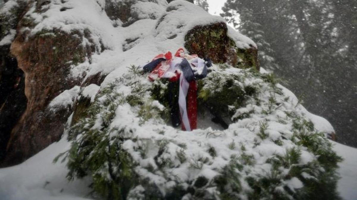 A memorial wreath rests at the base of the General Grant Tree, which serves as a national shrine in memory of the men and women of the Armed Forces who have served, fought and died to keep America free.