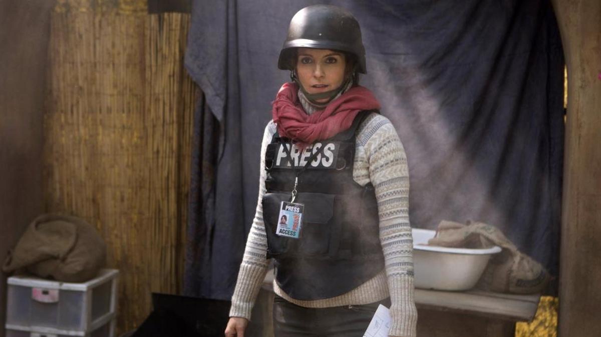 Tina Fey portrays rookie war correspondent Kim Baker in “Whiskey Tango Foxtrot.”
