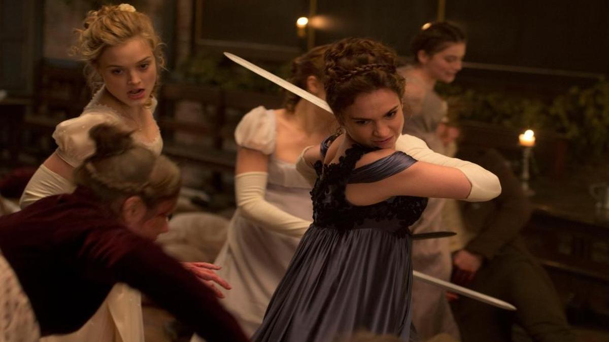Lily James and Bella Heathcote in “Pride and Prefudice and Zombies.”