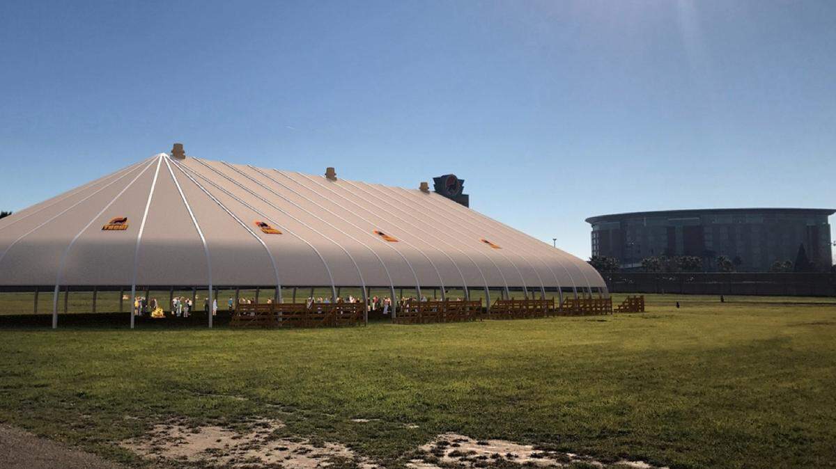 An artist rendering of the 45,000-square foot structure being constructed at Tachi Palace in Lemoore.