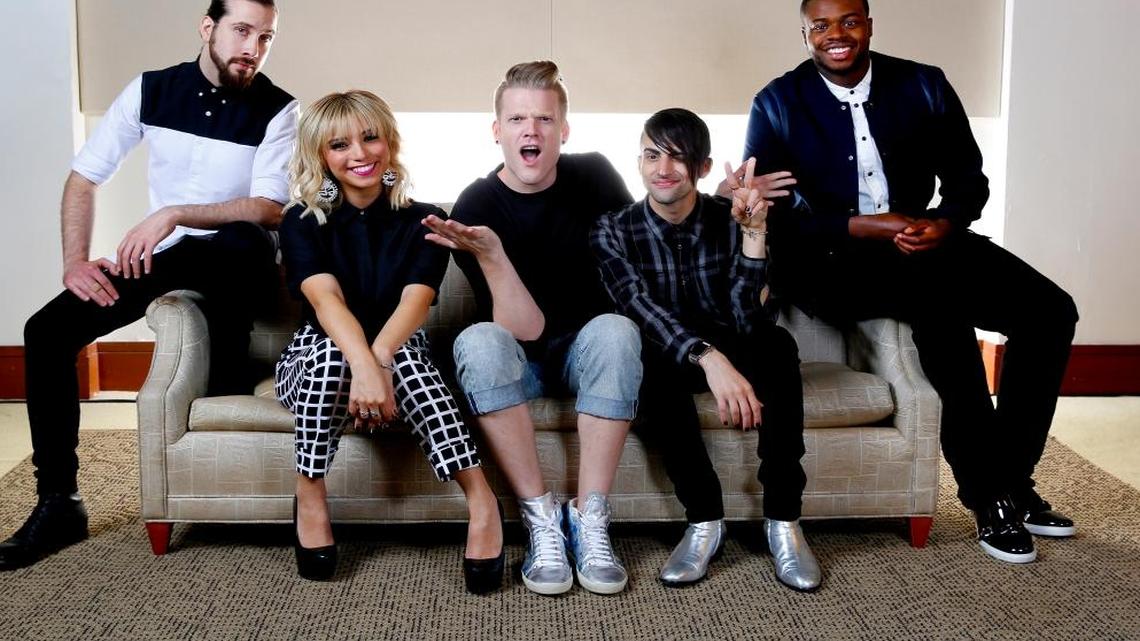 Members of Pentatonix, from left, include Avi Kaplan, Kristie Maldonado, Scott Hoying, Mitch Grassi and Kevin Olusola.