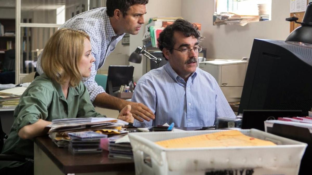 Rachel McAdams, Mark Ruffalo and Brian d’Arcy James in “Spotlight.”