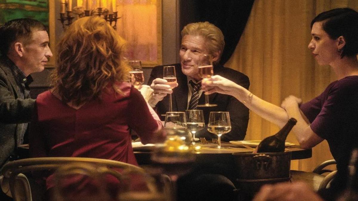 Steve Coogan, from left, Richard Gere, Rebecca Hall and Laura Linney star in “The Dinner.”