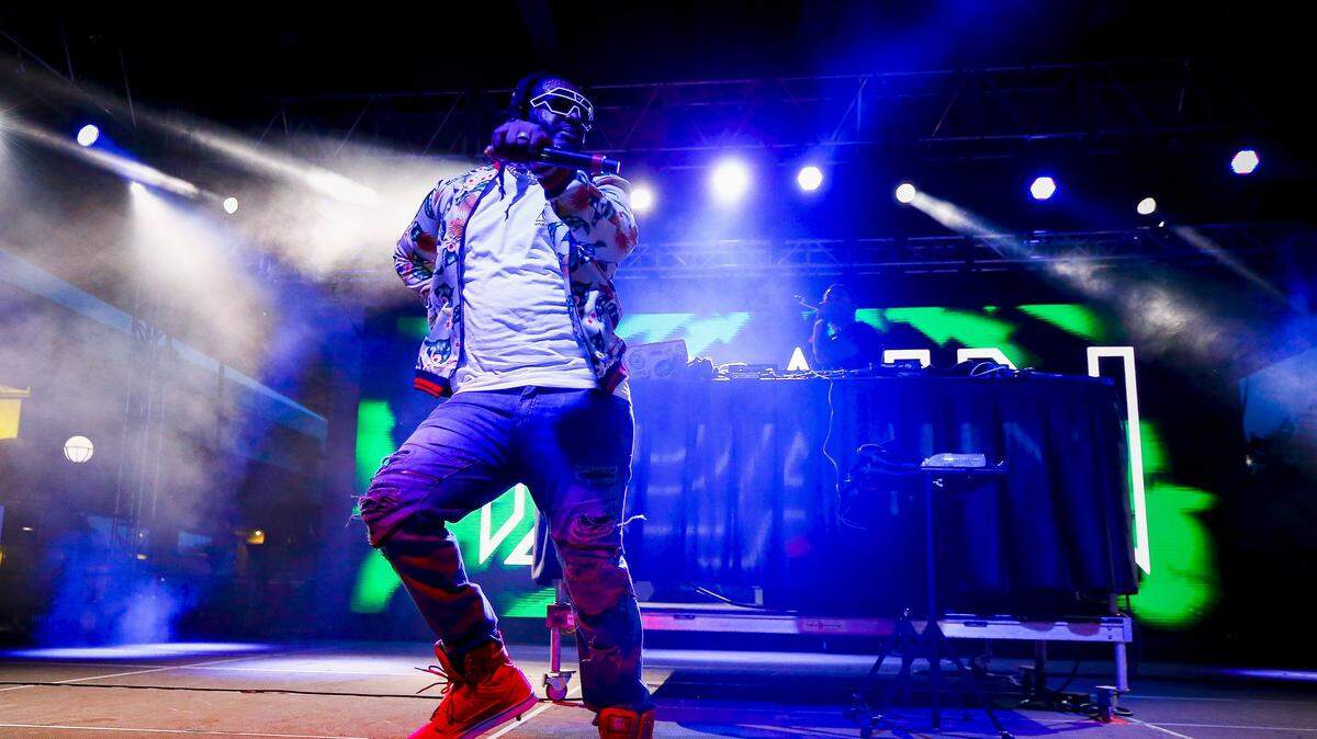 T-Pain performed on the Ocean Stage during Forecastle Festival Saturday at Waterfront Park in Louisville.