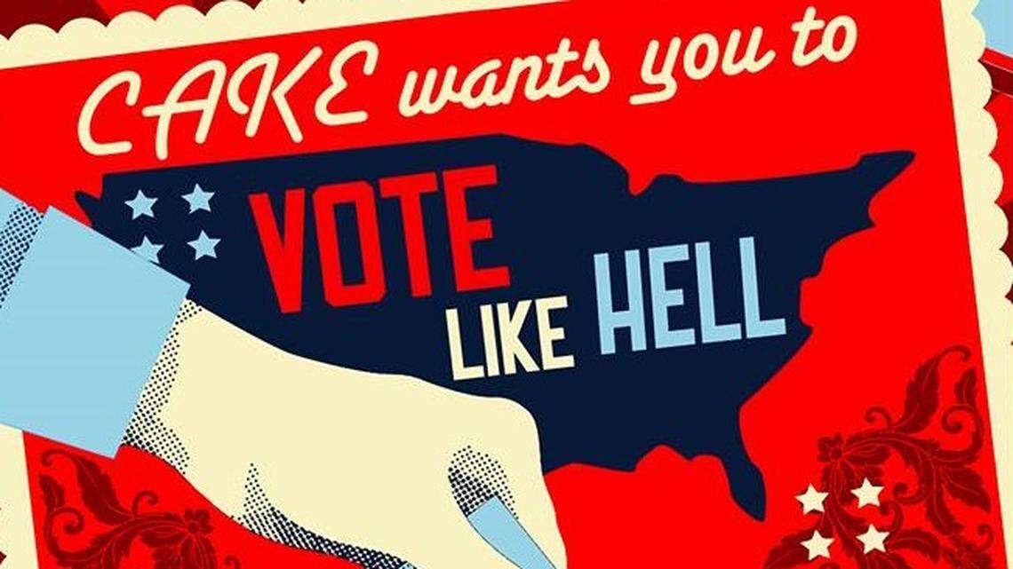 Sacramento rock band Cake looks to get people to “Vote Like Hell” this campaign cycle.