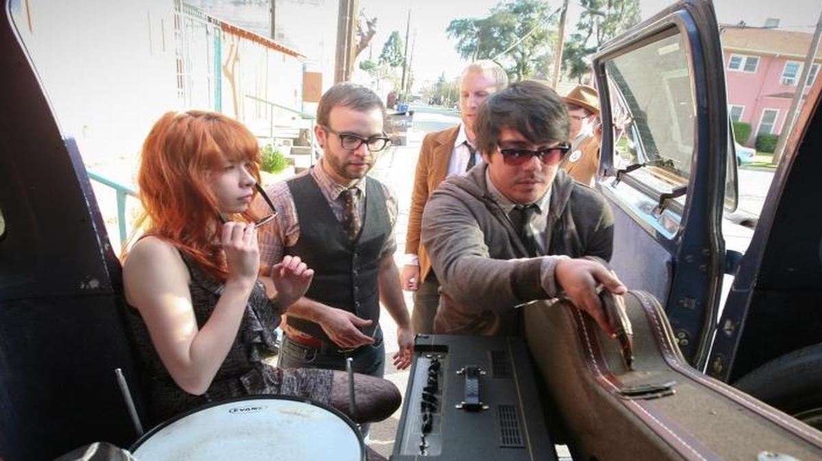 FRESNO, CA 3/5/2011 Members of Fierce Creatures, from left, Amanda Valdez, Nathaniel Stiers, Joel Melton, Kaleb Saldate and Mathr de Leon . The band will reunite for the second a series of Summer Sweat block parties in downtown Fresno. CRAIG KOHLRUSS/THE FRESNO BEE