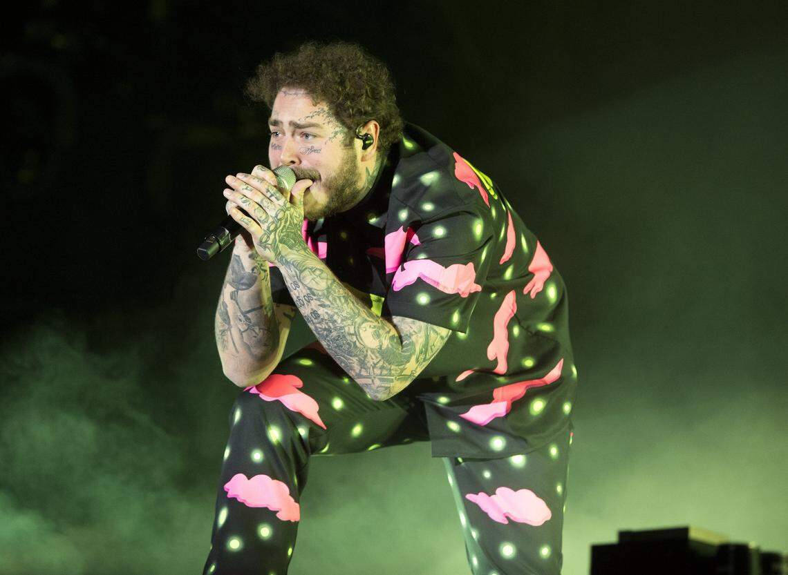 Post Malone performs on Day 3 of the 2019 Firefly Music Festival at The Woodlands on Sunday, June 23, 2019, in Dover, Del. (Photo by Owen Sweeney/Invision/AP)