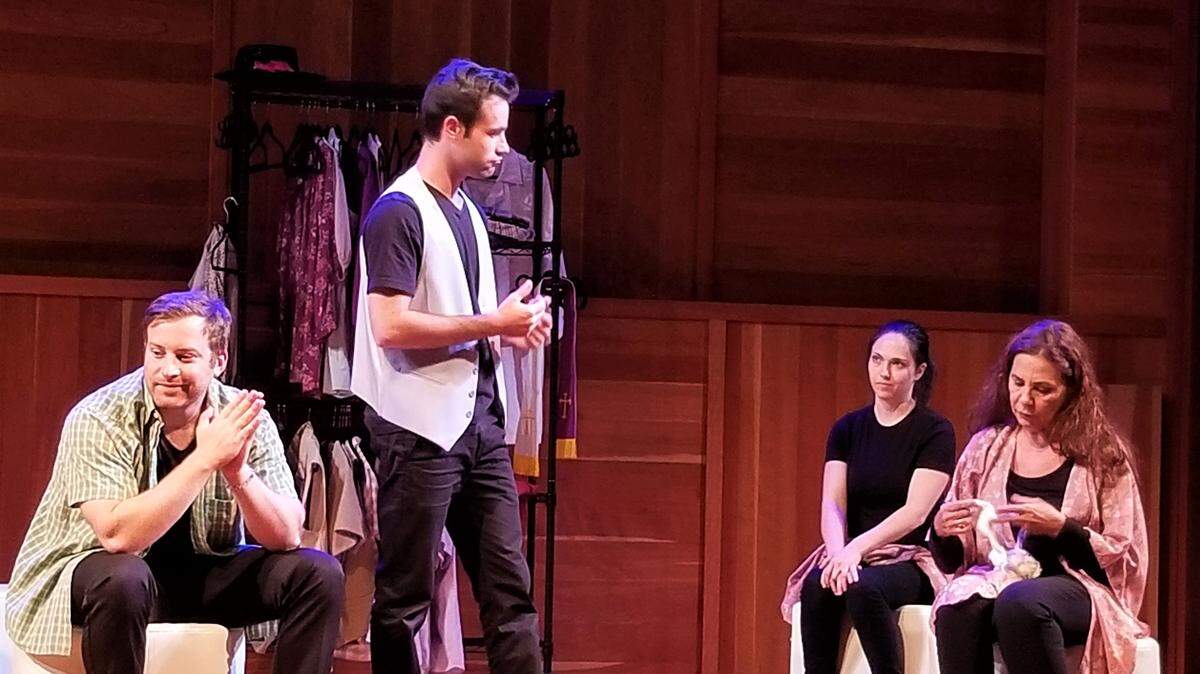 Robert Walters, Will Maizel, Bailey Sorrel and Jade Hykush performing in the world premiere production of “William Saroyan: The Unpublished Plays in Performance.”