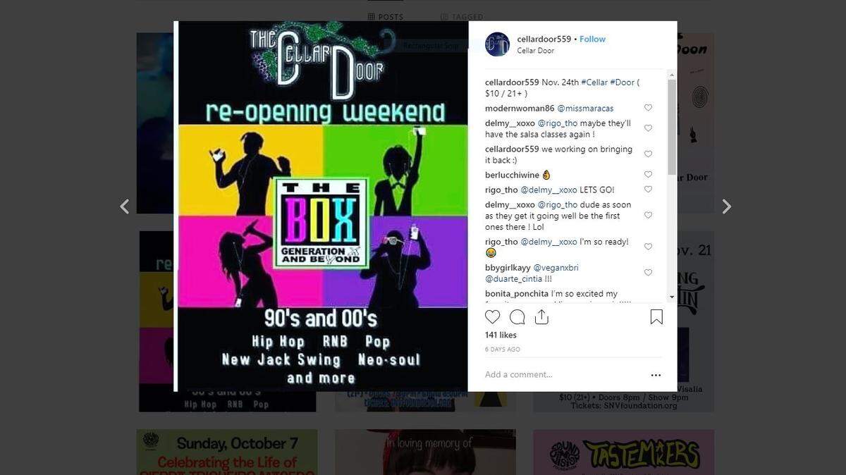 The Cellar Door celebrates its grand reopening weekend with a show from 190s cover band The Box.