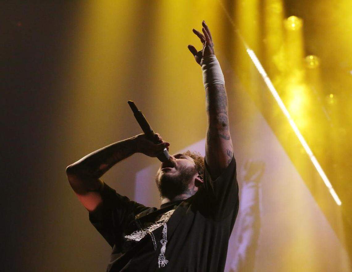 Musician Post Malone performed before a near-sellout crowd Saturday at the Save Mart Center in Fresno.