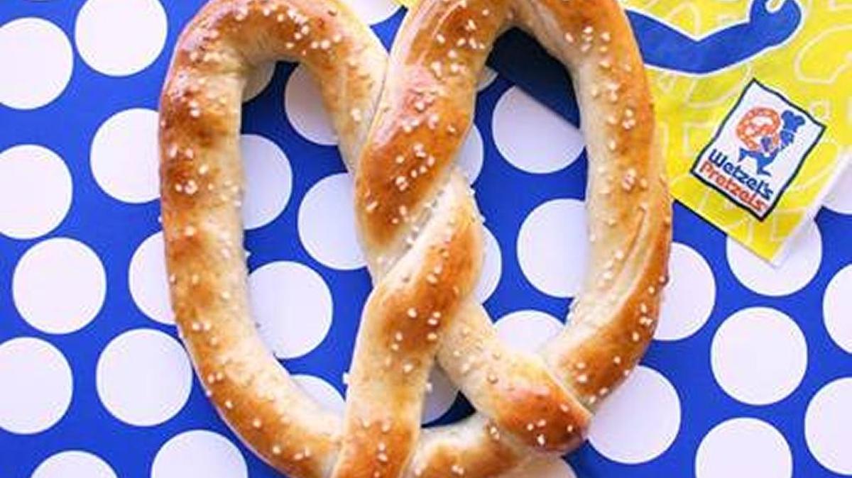 Wetzel’s Pretzels is giving away free pretzels on Tuesday, April 25, National Pretzel Day.