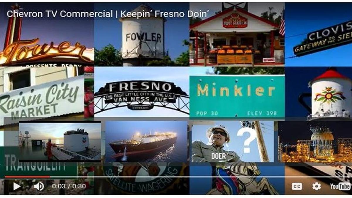 Screen capture of Chevron’s “Keepin’ Fresno Doin’ ”ad.