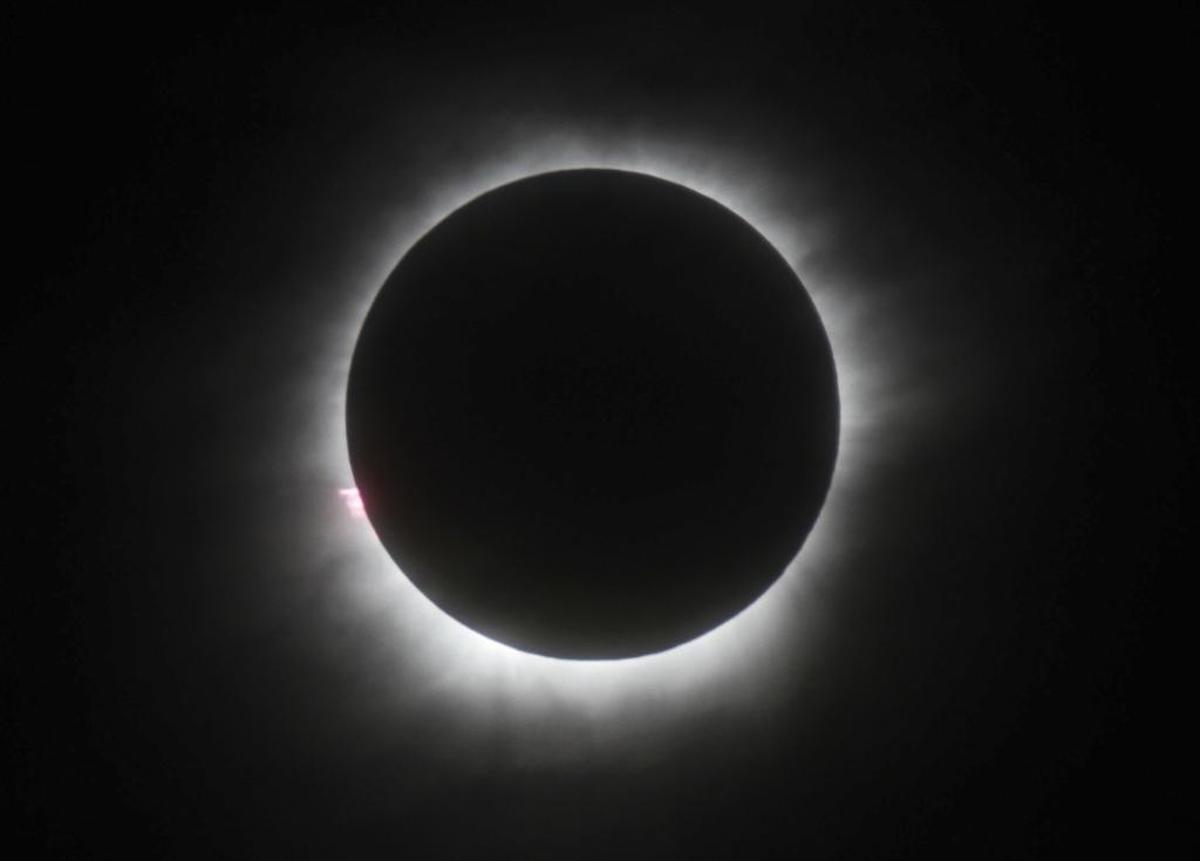 This March 9, 2016, file photo shows a total solar eclipse in Belitung, Indonesia. A solar eclipse on Monday, Aug. 21, 2017, is set to star in several special broadcasts on TV and online. PBS, ABC, NBC, NASA Television and the Science Channel are among the outlets planning extended coverage of the first solar eclipse visible across the United States in 99 years.