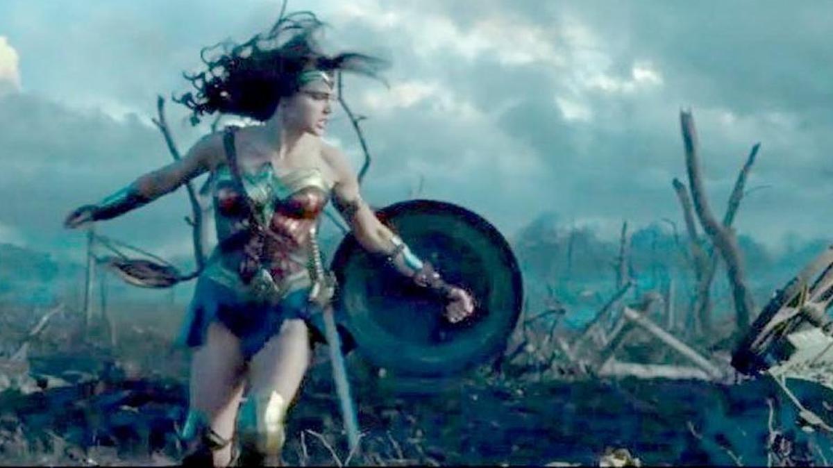 Diana (Gal Gadot) in battle during World War I, in "Wonder Woman."