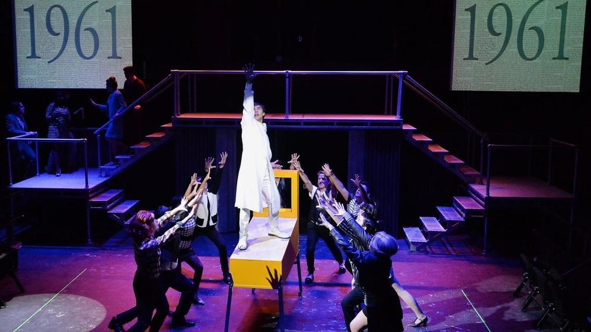 Mitchell Lam Hau, center, as Tommy, during dress rehearsal of StageWorks Fresno's production of "The Who's Tommy" at Dan Pessano Theatre at Clovis North High School's Performing Arts Complex in Fresno on June 28, 2016. The musical kicks off the company's summer season which opens July 1st and runs through July 17th.