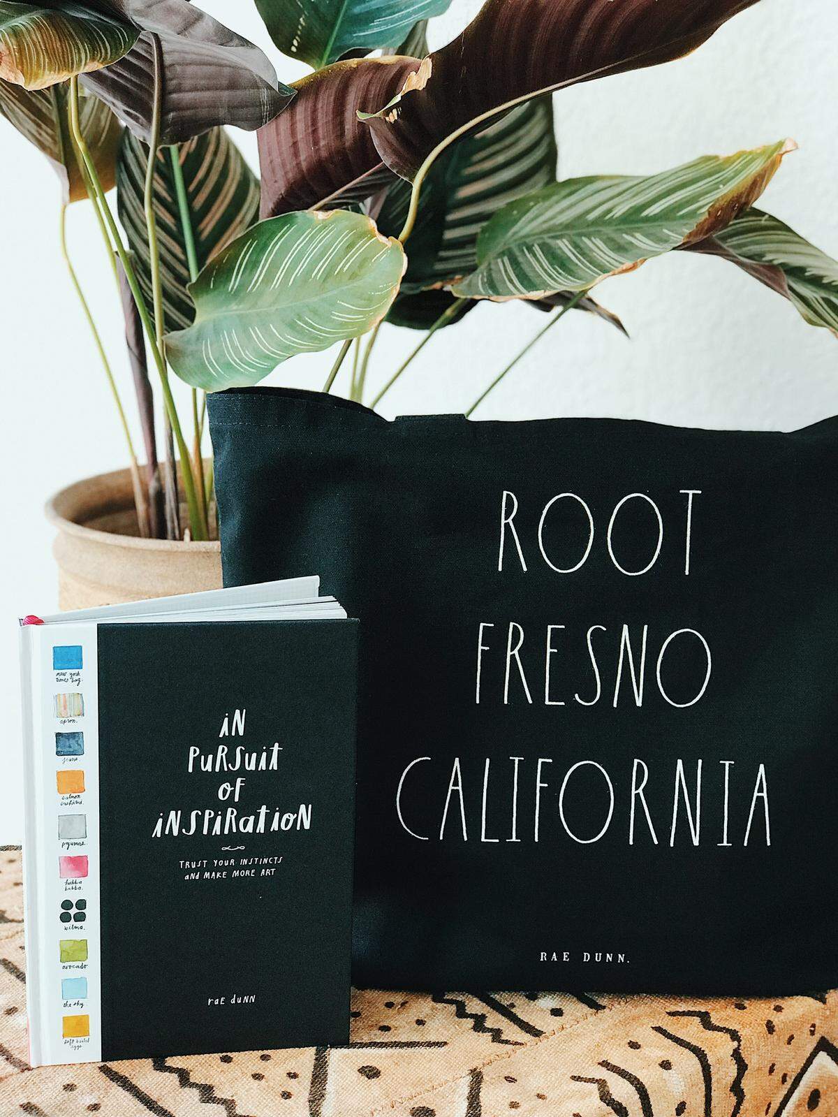 Rae Dunn will be signing her latest book “In Pursuit of Inspiration,” June 8, 2019 at Root in downtown Fresno, CA. The store collaborated with Dunn and a limited-run tote bag.
