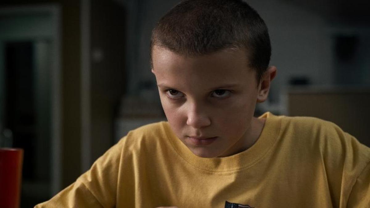 This image released by Netflix shows Millie Bobby Brown in a scene from, “Stranger Things.” She and the rest of the cast were honored at the SAG Awards.