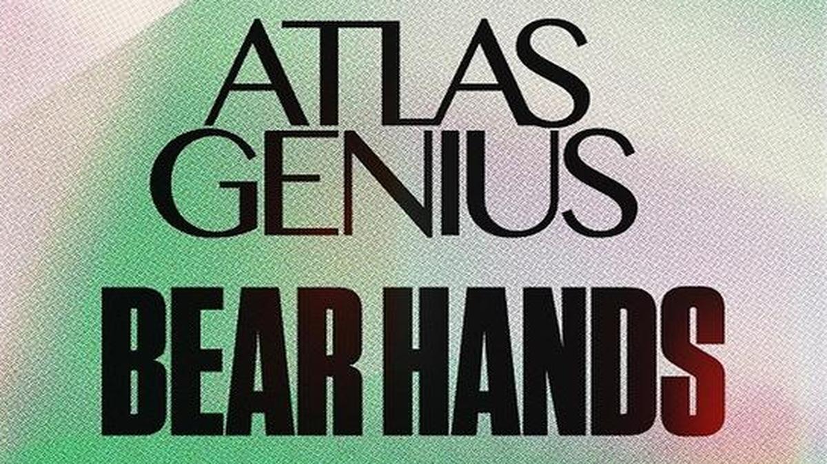 Flier for Atlas Genius and Bear Hands performing Friday, August 5 at Strummer’s.