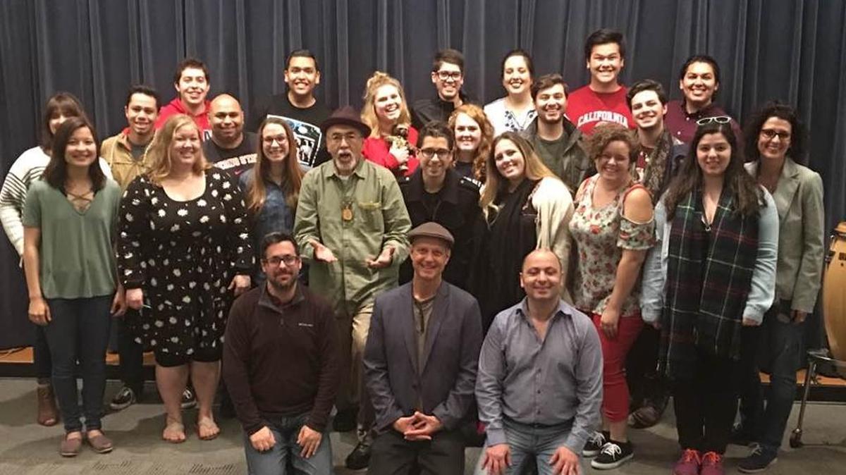 The Fresno State Chamber Singers rehearse Tuesday with Juan Felipe Herrera at the Library of Congress in Washington, D.C.