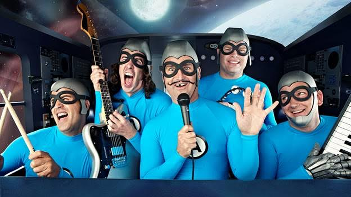 Superhero punk band The Aquabats perform Sept. 21, 2018 at Strummer’s in Fresno, CA.