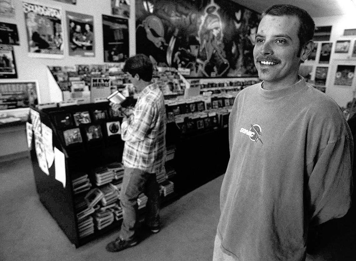 Cruikshank, seen in this photo from 1995, opened the original Ragin’ Records in 1987.