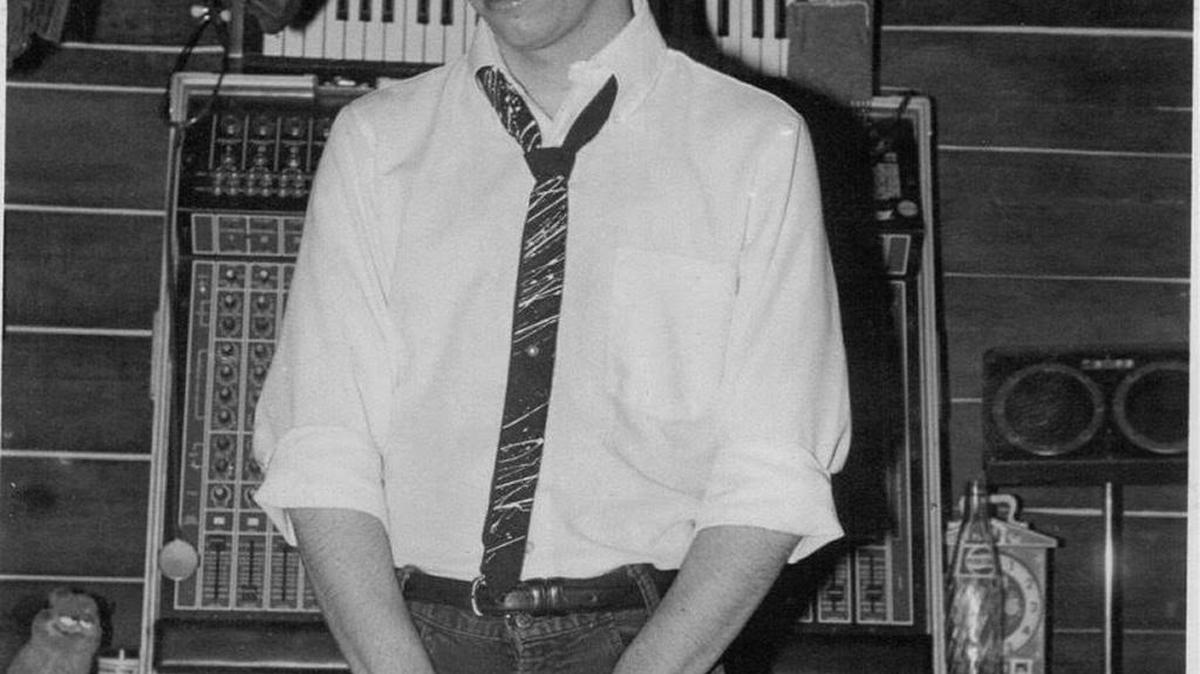 A younger Tony Imperatrice with his synthesizers.