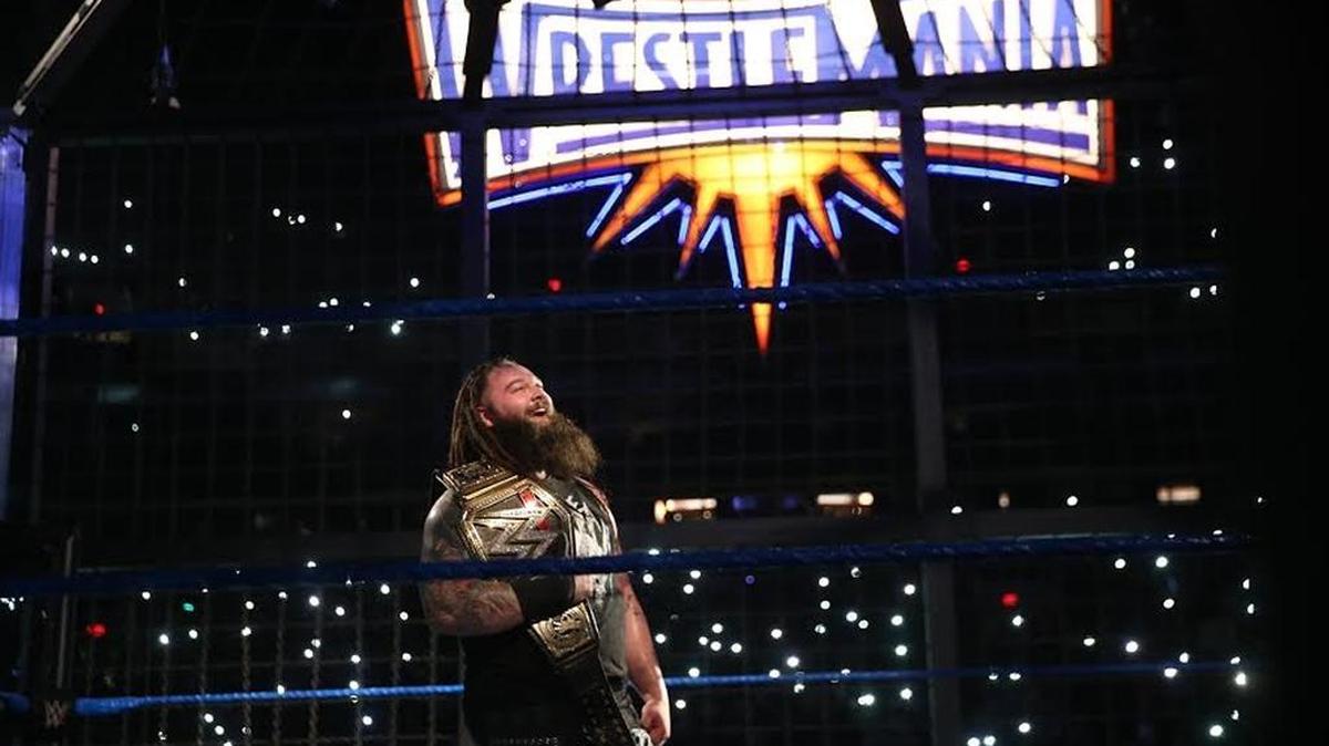 Former College of the Sequoias football player Windham Rotunda, also known to wrestling fans as Bray Wyatt, captured the World Wrestling Entertainment title Sunday, Feb. 12, 2017, in Phoenix, Ariz.