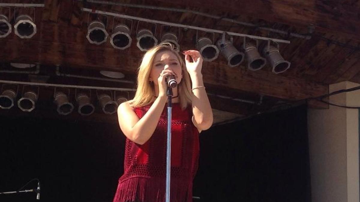 Pop singer Olivia Holt performs at The Big Fresno Fair on Saturday, Oct. 15, 2016.