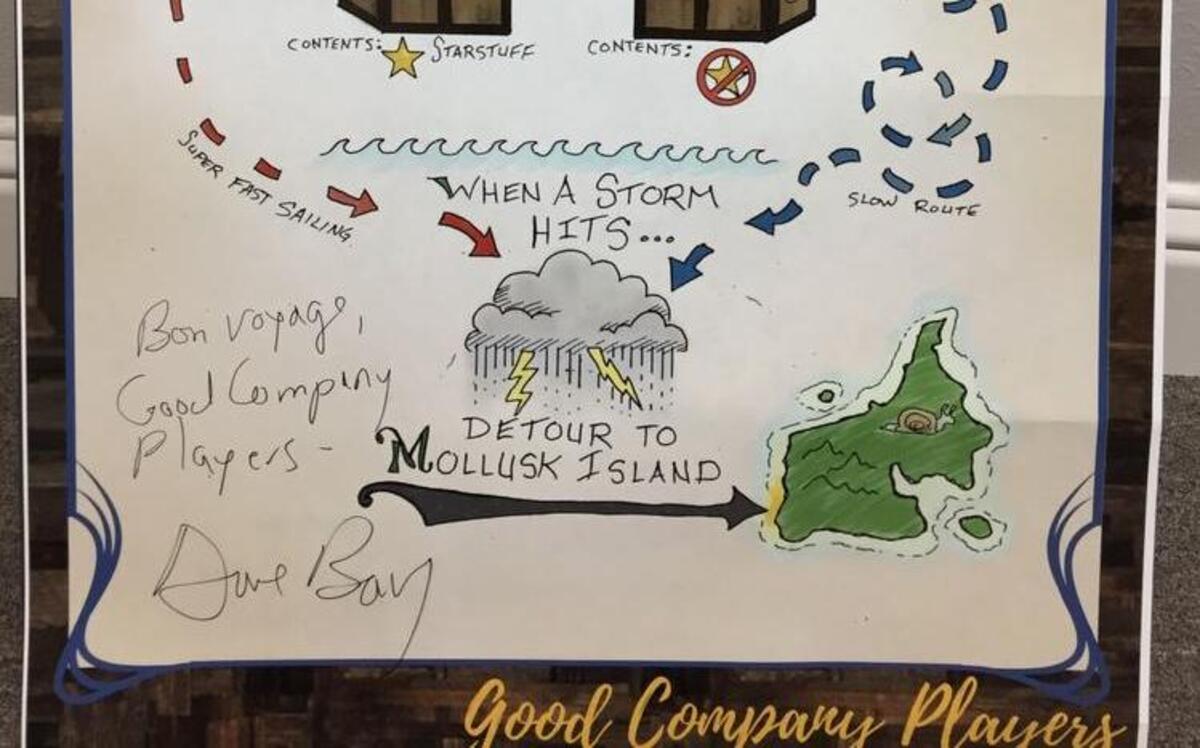 Humorist Dave Barry, co-author of the book on which the stage show ‘Peter and the Starcatcher’ is based, signed a poster for the show while in Fresno.
