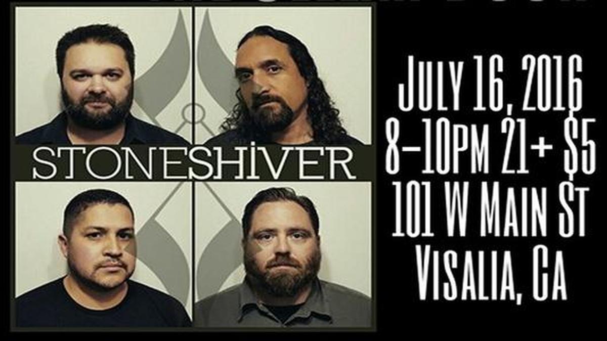 Flier for Stoneshiver’s concert, Saturday, July 16 at Cellar Door in Visalia.