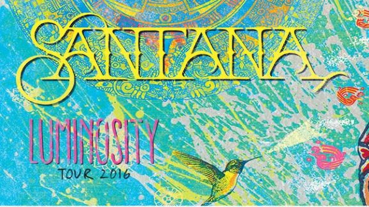 Flier for Carlos Santana’s Luminosity tour, which stops Friday, September 2 at the Selland Arena.