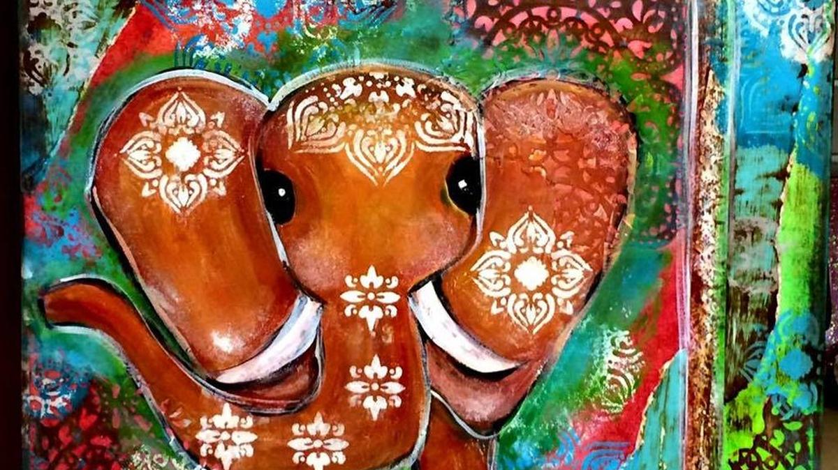 Learn how to paint a happy elephant today at JoAnn Fabric and Craft Stores.