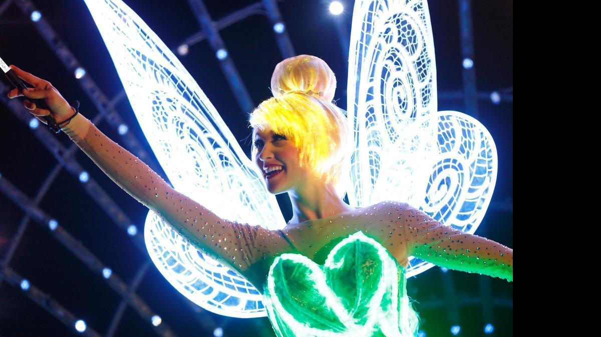 
Tinker Bell gathers all of her pixie dust for “Paint the Night,” the new after-dark spectacular at Disneyland park inspired by the iconic “Main Street Electrical Parade.”
