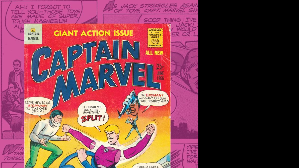 
The M.F. Enterprises version of Captain Marvel - debuting in April 1966 - had the odd ability to split his body into pieces.
