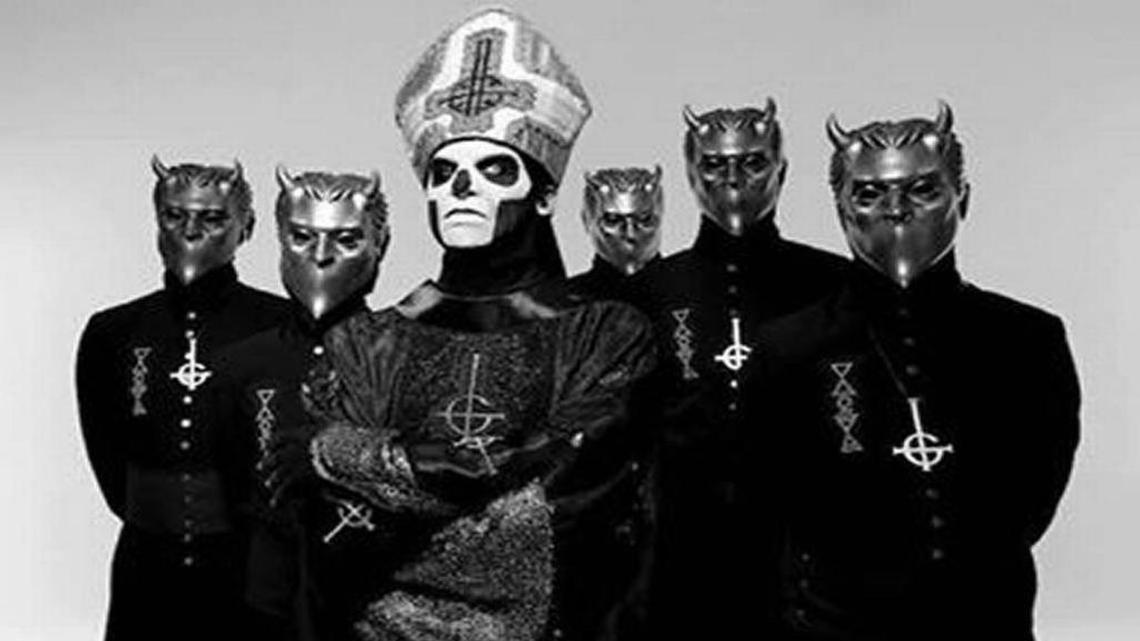 The Swedish metal band Ghost.