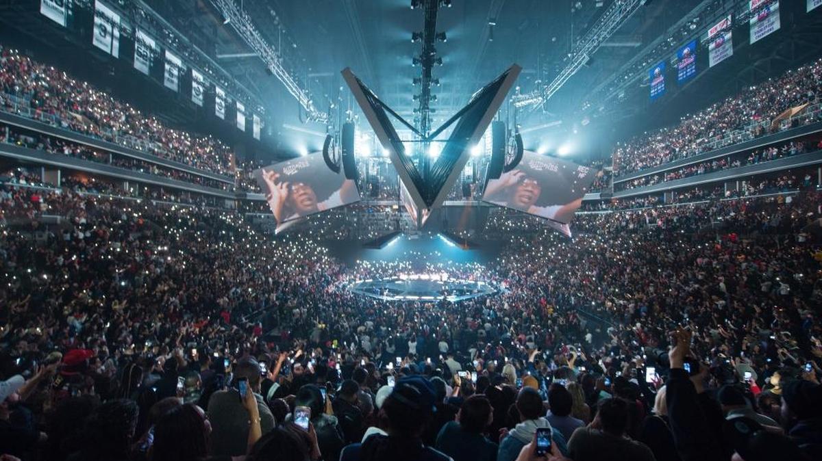 Jay-Z performs on the 4:44 Tour at Barclays Center on Sunday, Nov. 26, 2017, in Brooklyn, New York.