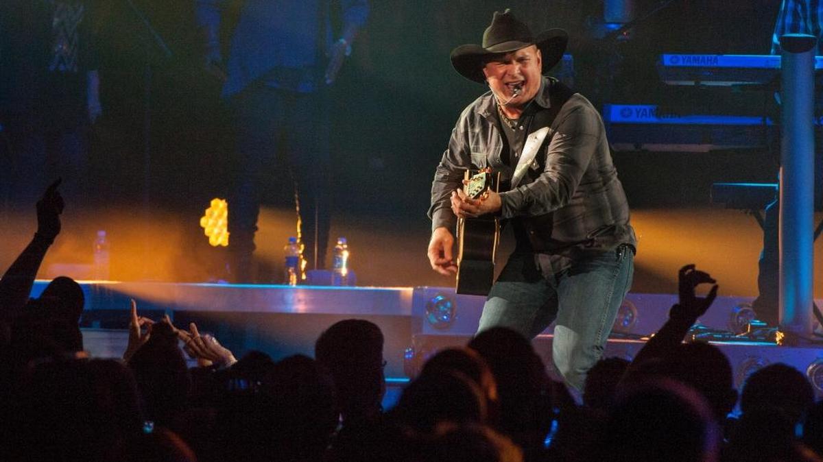 Country music star Garth Brooks kicked off his world tour at the Allstate Arena on Thursday, Sept. 4, 2014, in Rosemont, Illinois.