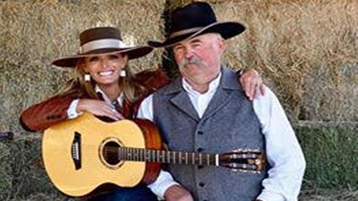 Cowboy singer Trinity Seely joins poet Ross Knox on stage at Mavericks’ Coffee House in Visalia.