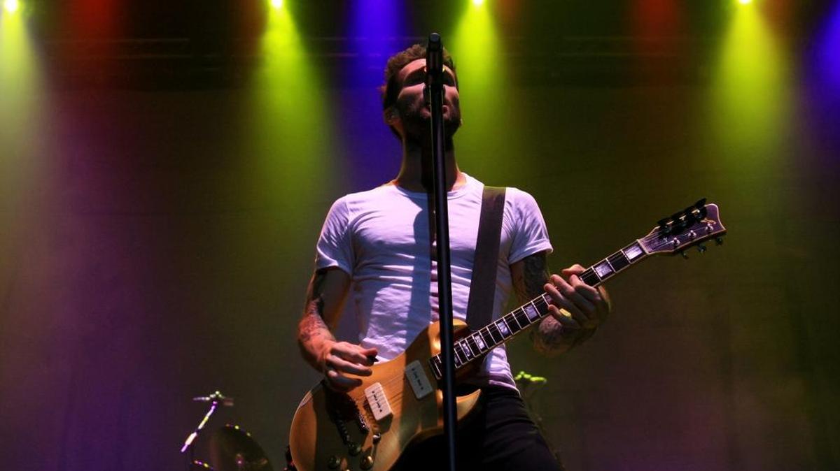 Adam Levine of Maroon 5 performs at the Save Mart Center on Oct. 15, 2010.