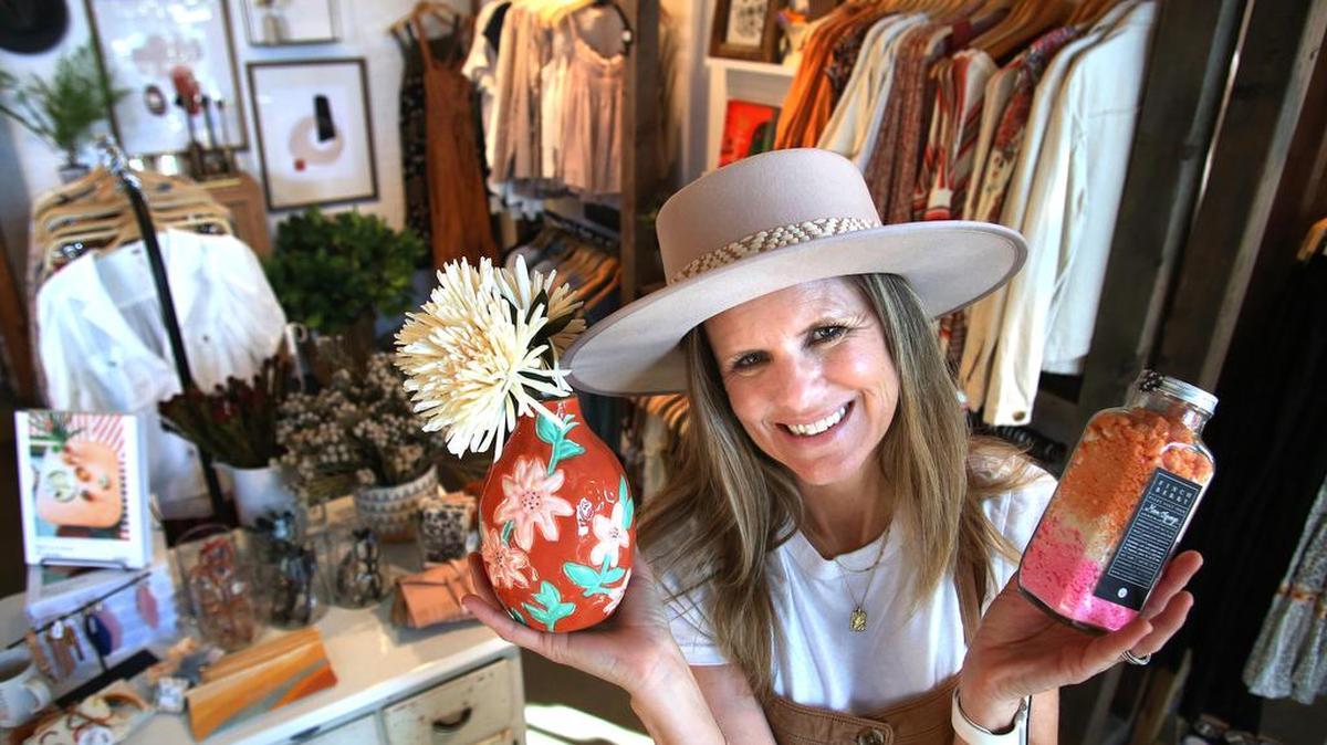BEST SPECIALTY GIFT STORE: Karen Chisum, the owner of The Foundry Collective, displays gift items as the winner of “Best Specialty Gift Store.”