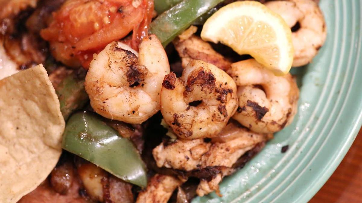The triple combo steak, shrimp and chicken fajitas with tortillas dinner plate is a customer favorite at Sal’s Mexican restaurant, a People’s Choice winner, shown Tuesday, Jan. 29, 2019 in Fresno, Calif.