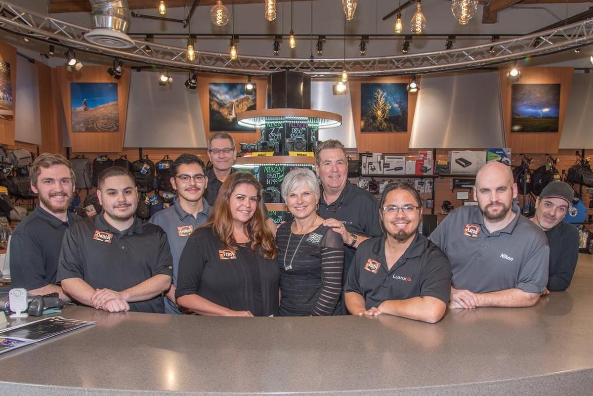PHOTO SUPPLY STORE: Horn Photo owners Stan and Shelly Grosz and staff celebrate another People’s Choice win.