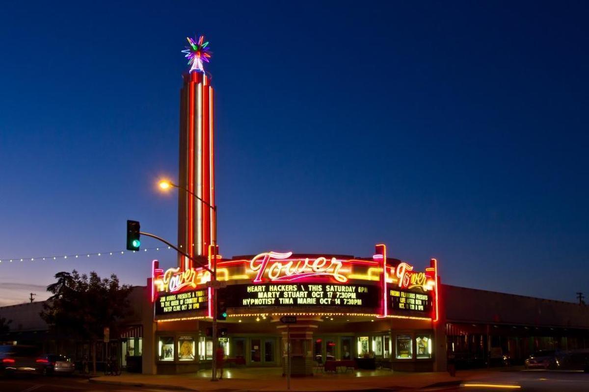 The Tower Theater is a Fresno icon. Its neon clearly establishes itself as the heartbeat of the Tower District and of Fresno itself.