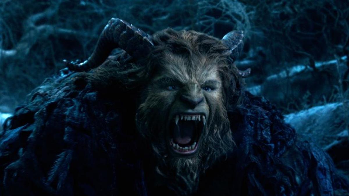 This image released by Disney shows Dan Stevens as the Beast in a live-action adaptation of the animated classic “Beauty and the Beast.”