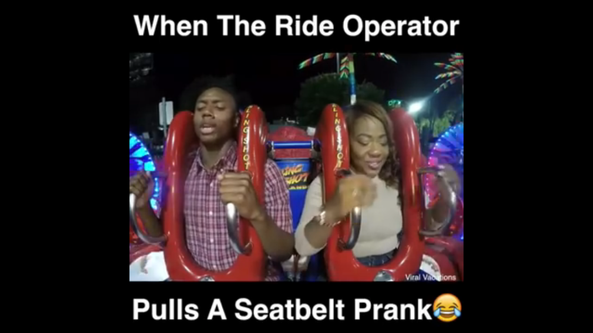 The SlingShot in Orlando, Fla., caused a man to freak out and cry in the middle of the ride. The thrill ride catapults passengers as high as 390 feet.